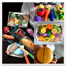 Load image into Gallery viewer, Simulation Kitchen Pretend Toy Wooden Classic Game Montessori Educational Toy For Children Kids Gift Cutting Fruit Vegetable Set
