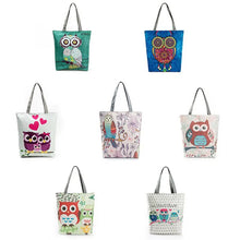 Load image into Gallery viewer, Miyahouse Lovely Owl Printed Women&#39;s Casual Tote Large Capacity Canvas Female Shopping Bag Ladies Shoulder Handbag Beach Bag
