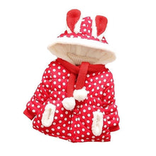 Load image into Gallery viewer, Luxury Newborn Children Plus Cute Hooded Cotton Jacket  Infant Clothing for Baby Girls In Elegant Colorful Design  For Winter
