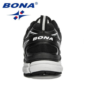 BONA New Designers Action Leather Mesh Running Shoes  Men Large Size Sneakers Sport Shoes Man Walking Jogging Footwear