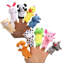 Load image into Gallery viewer, 10pcs Cartoon Plush Toys Boy Girl Finger Puppet Cartoon Animal Child Cute Finger Puppet Dolls Telling Stories To The Baby and Kids
