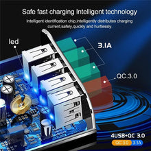 Load image into Gallery viewer, Modern Black 48W Quick Charger 3.0 USB Charge Plug Wall Mobile Phone Charger Adapter Fast Charging
