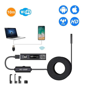 WIFI Endoscope Camera HD 1200P 10/5/3.5/2/1M Mini Waterproof Hard Wire Wireless 8mm 8 LED Borescope Camera For Android IOS Mac W