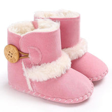 Load image into Gallery viewer, Newborn Infant Baby Snow Boots Winter Warm Cotton Baby Shoes Solid Button Autumn Ankle Bright Colors Boots
