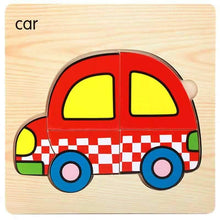 Load image into Gallery viewer, 3D Wooden Children Interesting Puzzle Toys With Animals and Cars Exellent Puzzles Intelligence Kids Early Educational Toys For Children
