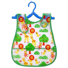 Load image into Gallery viewer, Fashion Printed Adjustable Animal Plastic Waterproof Lunch Feeding Bibs Feeding Cloth for Children In Modern Design
