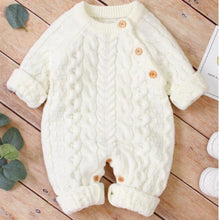 Load image into Gallery viewer, Handmade Knitted Baby Clothes Long Sleeve Newborn Baby Romper Winter Spring Baby Girl Romper Jumpsuit For Boys and Girls
