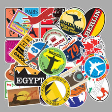 Load image into Gallery viewer, 10/30/50PCS Mixed Travel Graffiti Stickers Motorcycle Phone Luggage Phone Guitar Fridge Laptop PVC Waterproof DIY Cool Stickers
