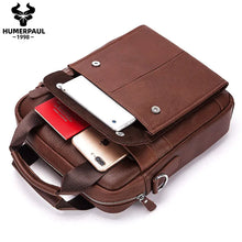 Load image into Gallery viewer, HUMERPAUL New Men Bag Shoulder 100% Genuine Leather Cheap Shoulder Handbags High Capacity Cross Bags for Men
