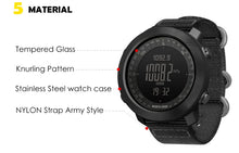 Load image into Gallery viewer, NORTH EDGE Men&#39;s sport Digital watch Hours Running Swimming Military Army watches Altimeter Barometer Compass waterproof 50m
