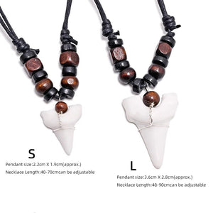 1PC Hawaii Surfer Jewelry Handmade Imitation Shark Teeth Pendant New Zealand Maori Tribal bone Choker WoMen's Men's Necklace