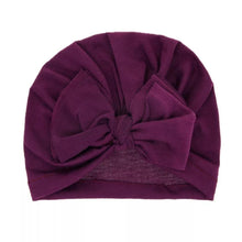 Load image into Gallery viewer, Modern Luxury Baby Girl Lovely Soft Winter Big Bow Turban Bonnet Cotton Caps For Girls Baby
