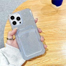 Load image into Gallery viewer, Unique Gradient Women Love Wallet Card Holder Clear Soft Case For iPhone 13 11 12 Pro Max Beautiful Colors Transparent Cover Drop Protection Transparent Phone Cover
