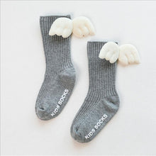Load image into Gallery viewer, Luxury Modern Socks Baby Girls Knee High Socks With Angel wing  Summer Autumn Cotton Socks Solid Candy Color Toddler For Kids
