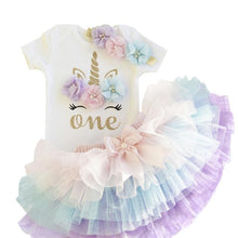 Load image into Gallery viewer, Modern Unicorn Party Girls Tutu Dress Toddler Kids Clothes Baby 1st Birthday Outfits For Girls

