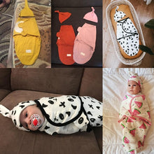 Load image into Gallery viewer, Baby Swaddle Blanket With Cap For Newborn Wrap Cotton Swaddling Bag Baby Envelope Sleep sack  Blanket .
