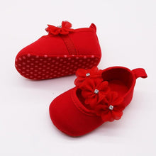 Load image into Gallery viewer, Baby First Walker Shoes Kids Girls Baby Party Ballerina Shoes Infant 3D Flower Rhinestone Shoes In Modern Design
