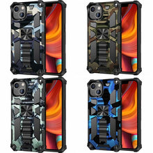 Load image into Gallery viewer, Magnetic Army Green Shockproof Durable Cover Compatible iPhone 14 Case for iPhone 14 Pro Max 14 Plus  11 12 13 Pro Max XS Camouflage Armor  Heavy Protection Phone Case Cover
