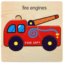 Load image into Gallery viewer, 3D Wooden Children Interesting Puzzle Toys With Animals and Cars Exellent Puzzles Intelligence Kids Early Educational Toys For Children
