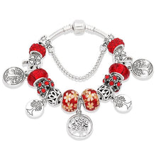 Load image into Gallery viewer, Elegant Modern Amazing Fashion New Luxury Silver Tree of Life Fashion Bracelet Green Leaf Crystal Charm Bracelet
