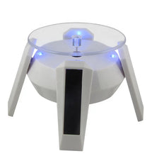 Load image into Gallery viewer, Rotating Display Stand 360 Degrees Exhibition Product Solar Powered Led Light Display Stand with Battery Power
