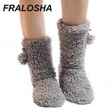 Load image into Gallery viewer, FRALOSHA Thick Plush Warm Indoor slippers  Women&#39;s Cotton-padded Shoes Non-slip Soft Bottom Home Shoes slippers
