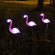 Load image into Gallery viewer, 3PCS SET Flamingo LED Solar Modern Lamp For Garden And Yard With Base Station 3 Piece Set Decorative Lighting For Pathway Driveway Landscape
