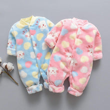 Load image into Gallery viewer, Newborn Infant Baby Jumpsuit Children Cartoon Animal Fleece Warm Romper Jumpsuit for baby Boy Girls Plush Material
