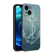 Load image into Gallery viewer, Anchor Boat Ship Wheel Phone Case For iPhone 13 12 Mini 11 Pro XS Max XR X 8 7 6S 6 Plus 5S 5 SE 2020 Black Cover Custom Anchor Hard Back Cover Case
