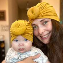 Load image into Gallery viewer, Trend New Mother &amp; Baby Hat Soft Cotton Turban Hat Baby Elastic Toddler Infant Cap For Girls and Women
