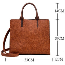 Load image into Gallery viewer, NEW Vintage OIL SKIN Leather Big Casual Tote women bags High Quality Women&#39;s Handbags Shoulder Crossbody Bag Messenger Bags sac
