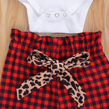 Load image into Gallery viewer, Newborn Baby Boys Girls Christmas Tree Printed Pullover Top and Leopard Pants Christmas Outfits 3pcs
