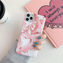 Load image into Gallery viewer, White Gray Marble Slim Soft Clear Bumper Full-Body Protective Phone Case Cover Glossy Marble Texture Cover for iPhone 11 14 Pro Max 14Plus 12 13 Mini X XR XS Max Soft Back Case
