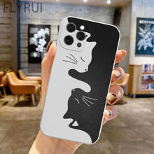 Load image into Gallery viewer, Cute Animals Cat Cartoon Phone Case For iPhone 11 12 13 Pro Max X XR XS Max 7 8 Plus SE 2020 Clear Soft Transparent Silicone Pattern Ultra Thin Shockproof Back Cover
