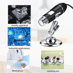 Adjustable 1600X 2MP 8 LED Digital Microscope Handheld Portable Digital USB Magnifier Electronic HD Magnification Endoscope