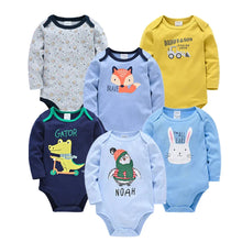 Load image into Gallery viewer, 3/6 PCS Kavkas Cotton Baby Bodysuit Long Sleeve Set for Newborn Boys &amp; Girls 0–12 Months
