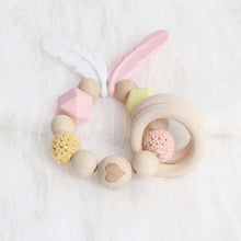 Load image into Gallery viewer, Modern Wood Pacifier Clip Chain Holder Nipples Pacifier Clips Pacifier Teether Teething Toy Cartoo Wooden Bracket For Pacifier For Kids
