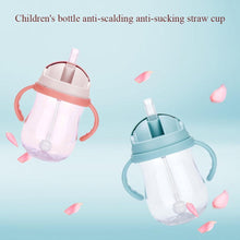 Load image into Gallery viewer, Suction Cups Milk Straw With Handles Training Feeding Bottle Silicone Drinking Wide Mouth Bottle for Kids and Baby
