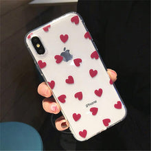 Load image into Gallery viewer, Transparent  Phone Case For iPhone 13 12 11 14 Pro Little Dots Love Heart Clear Back Cover Vintage Women Girls Soft Anti-Scratch Protective Cases for iPhone
