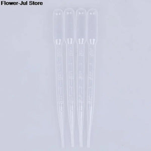 4Pcs 3ML Disposable Plastic Pipettes Eye Dropper Transfer Graduated Pipettes Lab Experiment Supplies Makeup Tools