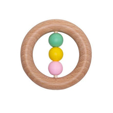 Load image into Gallery viewer, Modern Wooden Rattle Beech Bear Hand Teething Wooden Ring Baby Rattles Play Educational Toys For Kids

