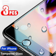 Load image into Gallery viewer, 3PCS Transparent Protective Glass For iPhone 13 12 11 X XS Max Mini XR Tempered Glass For iPhone 7 8 6 Plus SE Screen Protector Scratch Resistant Screen Guard  9H Hardness Screen Protector
