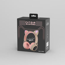 Load image into Gallery viewer, STEVVEX New Luxury Interesting LED Cat Ear Noise Cancelling Headphones Bluetooth 5.0  For Young People and  Kids Headset Support TF Card 3.5mm Plug With Mic
