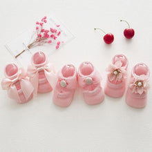 Load image into Gallery viewer, Baby Girl  Anti-Slip Cotton Bow Lace Flower Floor Socks Spring Socks Excellent Quality Everyday Wear
