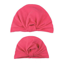 Load image into Gallery viewer, Modern Mom&amp;Baby Turban Mother Baby Hat Headbands Mom Daughter Bow Knot Caps Print Solid Parent-Child Hair Accessories
