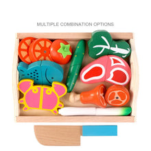 Load image into Gallery viewer, Simulation Kitchen Pretend Toy Wooden Classic Game Montessori Educational Toy For Children Kids Gift Cutting Fruit Vegetable Set
