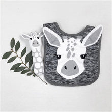 Load image into Gallery viewer, Luxury Cartoon Animal Cotton Printing Snap Button Bib Waterproof Saliva Towel Infant Cloths Feeding Apron For Kids
