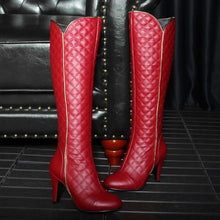 Load image into Gallery viewer, Designers Knee High Boots Women Fashion Zipper PU Leather Women&#39;s High Boots Winter Autumn Red White Long Shoes Woman Brand
