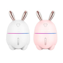 Load image into Gallery viewer, 300ML Mini Air Humidifier Cute Rabbit USB Aroma Essential Oil Diffuser Colorful Night Light Car Office  Mist Maker
