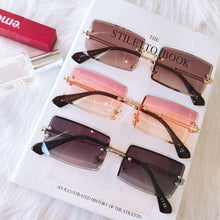 Load image into Gallery viewer, Fashion Rimless  Women Trendy Small Rectangle Sunglasses With High Quality metal frame And UV400 Protection
